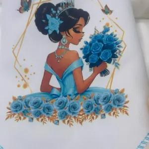 12pcs 12x12in Polyester Multipack Printed Quinceanera Napkins, Elegant Designed Tableware with Message for Quinceanera Celebrations, Multipack Napkins, Printed Napkins