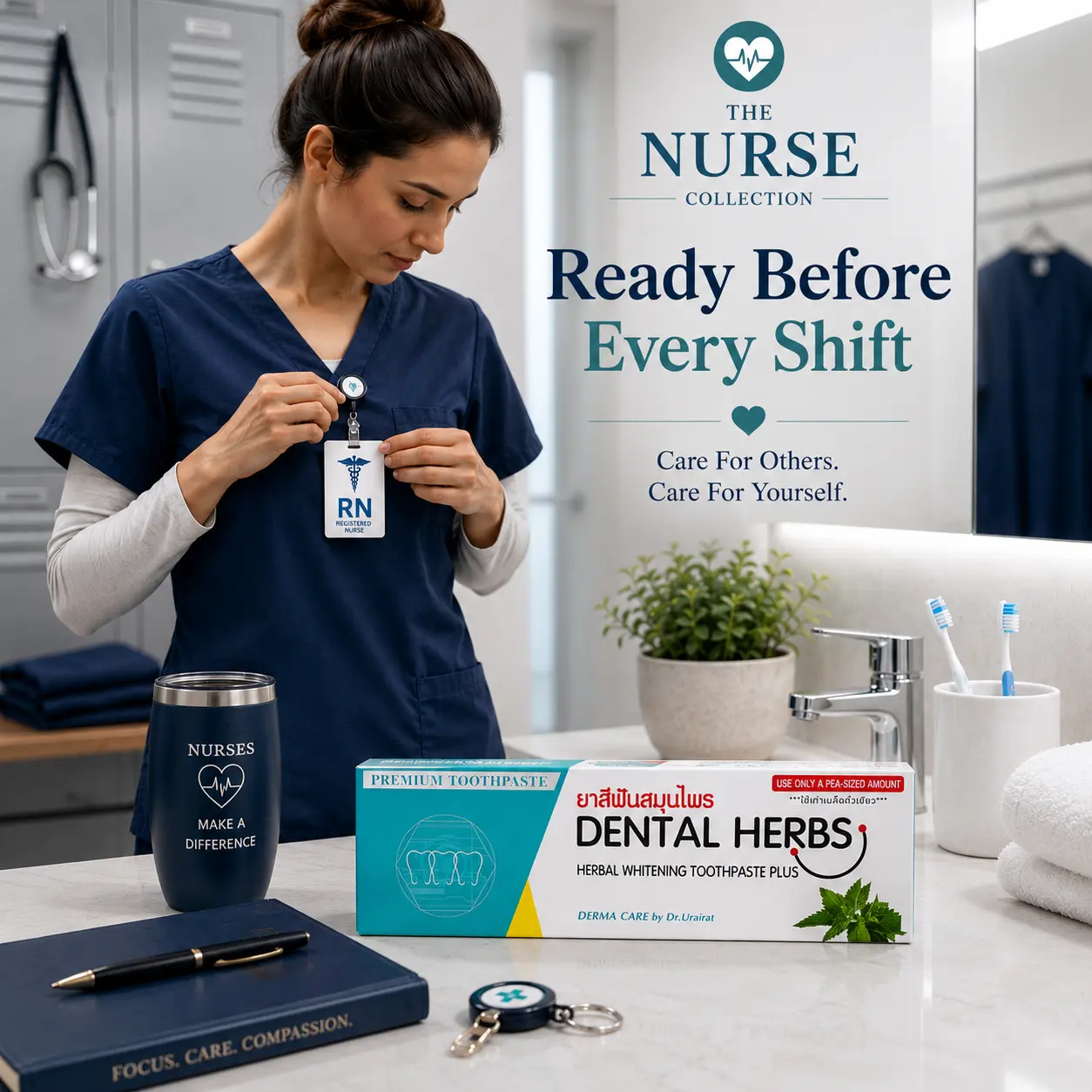 Nurse Essentials Herbal Toothpaste | Fresh Breath Toothpaste | Botanical Toothpaste | Whitening Toothpaste for Coffee & Tea Drinkers | Daily Oral Care | Premium Toothpaste | 80g