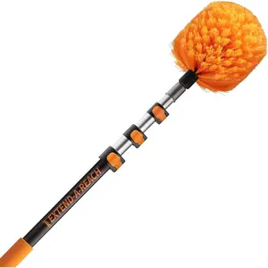413 ft cobweb duster with extension pole 20 foot high reach spider web cleaner cobweb brush for outdoor indoor web cleaning lightweight sturdy telescopic pole the ultimate dusting kit
