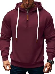 Autumn Winter Unisex Fleece Lined Hoodie, Casual Loose Fit Pullover, Zipper Drawstring Tank Top, Couples Fashion Sweatshirt