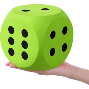 6 Inches Foam Dice Fun Filled Large Educational Toy Kawaii Giant Dice Decorative Eva Foam Jumbo Cube Big Square Building Blocks for Game Nights Learning Sessions(Green,1 Pc)