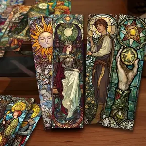 30 Sheets Painted Glass Card Bookmarks, Creative & Funny Design, Ideal for Dark Decorations, Enhance Your Reading Experience