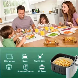 100pcs Air Fryer Liners, Non-Stick Sheets For Baking, Roasting And Microwaving - Easy Cleanup, Single Sheets For Healthier Cooking