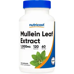 Nutricost Mullein Leaf Extract 120 Capsules for 60 Serving Per Bottle - Vegan, GMO Free and Gluten Free Supplement Healthcare