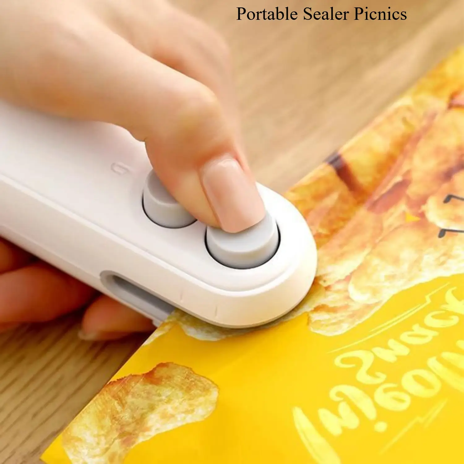 Mini snack bag sealing machine,2 in 1 heat USB rechargeable snack bag selaer,plastic bag resealing machine, keep food fresh. Portable Sealer Picnics