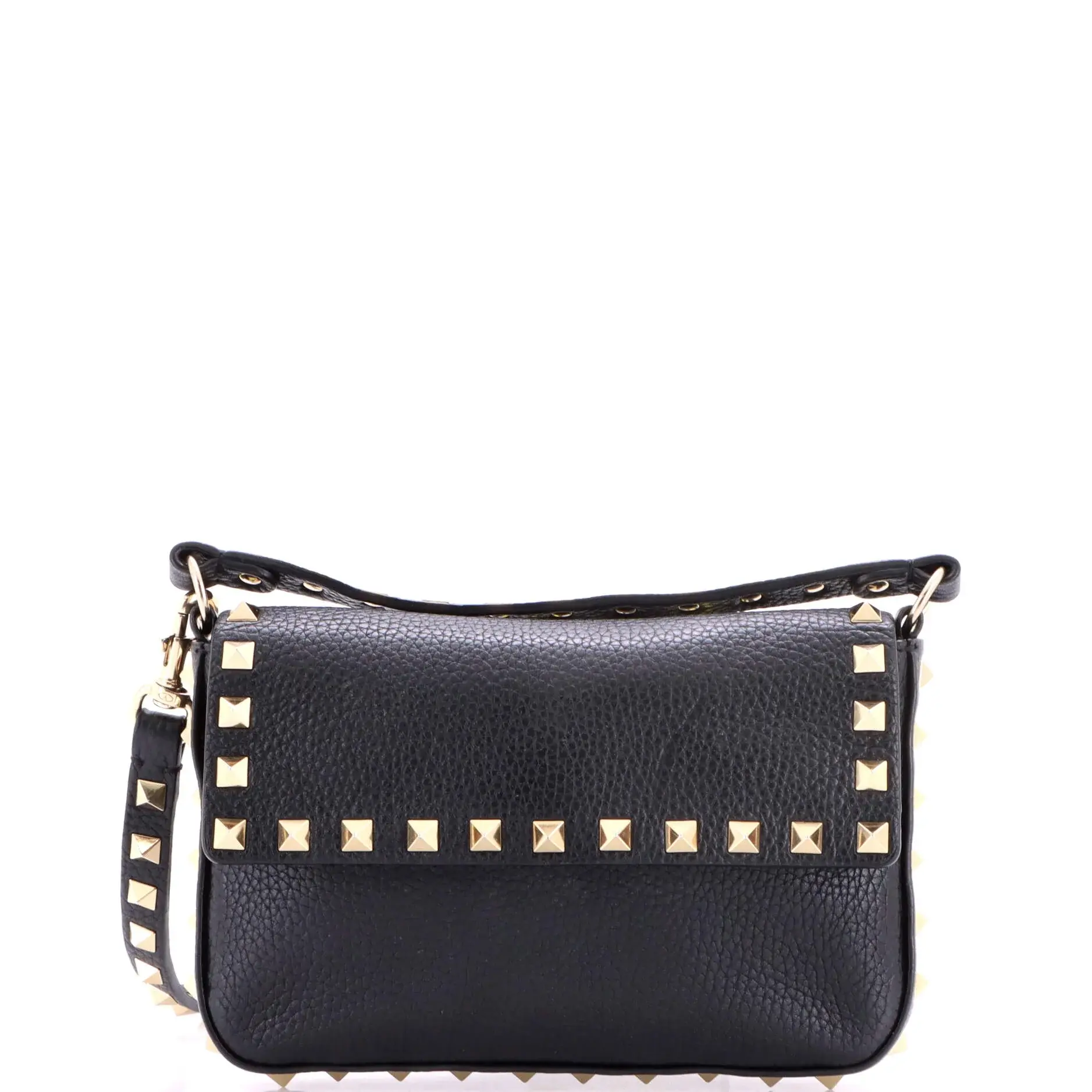 Pre-owned Valentino material Messenger Bags Garavani Rockstud Top Handle Crossbody Pouch Leather Mini by Rebag