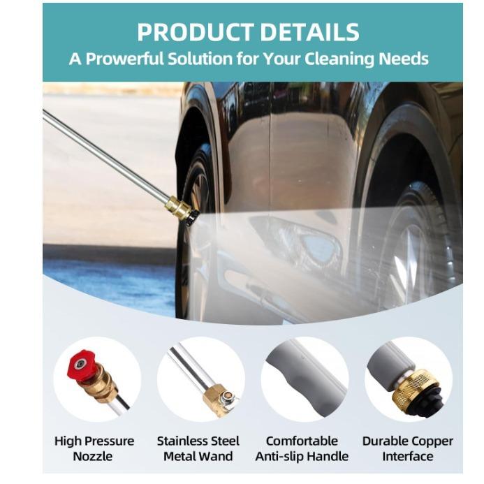 Car Washing, Patio and Pet, Jet Nozzle Power Washer for Garden Hose with 3 High-Pressure Nozzles, New Pressure Washer, Hose Sprayer Nozzle with Adjustable Spray Patterns for Garden Watering