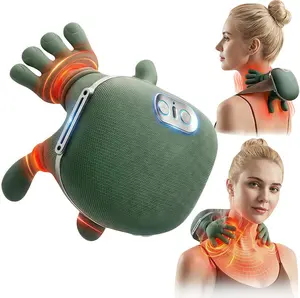 Portable Neck and Shoulder Massager with Soothing Heat, 4D Deep-Kneading Rechargeable Massage Device for Back and Body Use at Home, Office or On the Go Adjustable Adjustable Cordless Relaxing