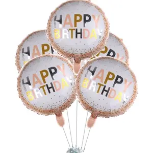 5 18IN HAPPY BIRTHDAY BALLOONS ROSE GOLD BIRTHDAY BALLOONS