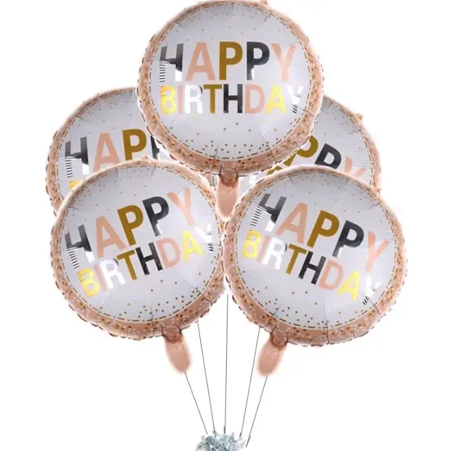 5 18IN HAPPY BIRTHDAY BALLOONS ROSE GOLD BIRTHDAY BALLOONS