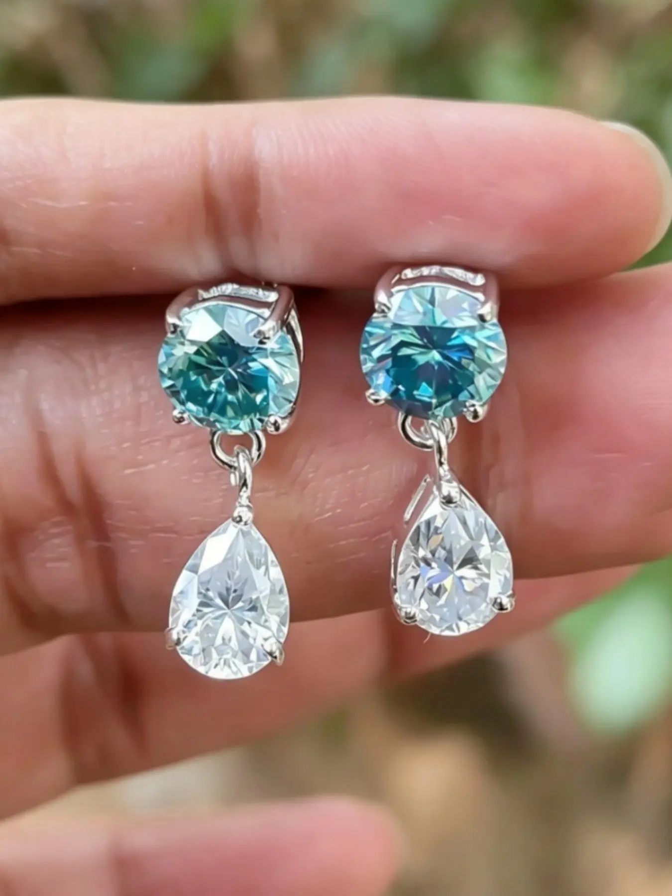 Elegant Blue Zircon Water Drop Earrings for Women, Perfect for Anniversary, Wedding, Engagement, Party, Evening Events, Stylish Jewelry