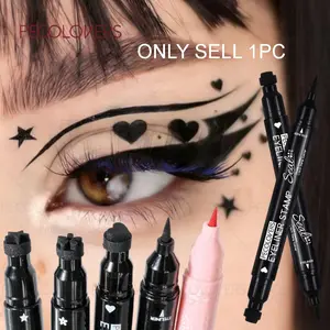 1PC Quick-drying Double-ended Eyeliner - Liquid Eyeliner Pen, Waterproof and Smudge-proof, Contains Patterns, Graphic Liner, Creating A Beauty Eye Makeup, Matte Finish, Perfect for Daily Looks