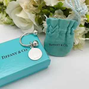 Pre-owned Tiffany & Co. As Shown Shoulder Bags Sterling Silver Round Tag Horseshoe Ball Key Ring ti7805he