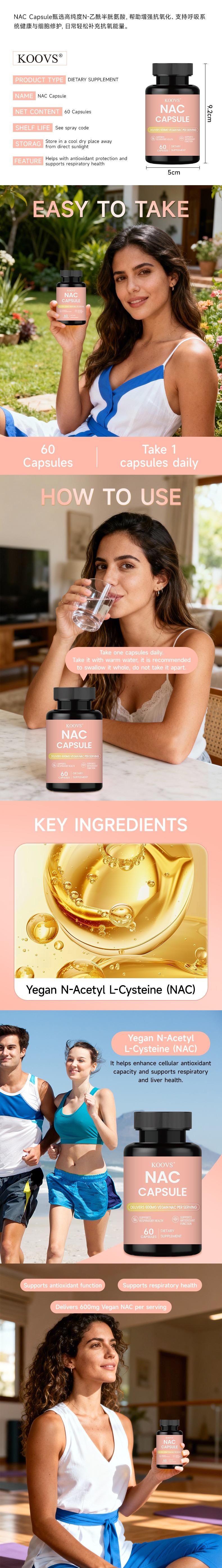 Nature‘s Gate NAC Hard Capsules Antioxidant Supplement | Supports Respiratory Health & Comfort