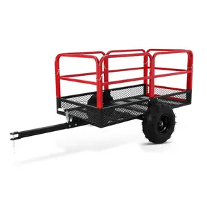 GARVEE Heavy Duty Tow Behind ATV Trailer Dump Cart with 1500 Lbs Capacity and 22 Cu.Ft Volume, Durable 2-Wheel Yard Wagon for Tractor, ATV, UTV, and Outdoor Lawn Mower Use