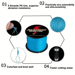 300m 4 Strand Braided Fishing Line, 1 Count Wear Resistant High Strength Fishing Line, Strong Fishing Line, Outdoor Fishing Accessories for Fishing Enthusiasts, Fishing String