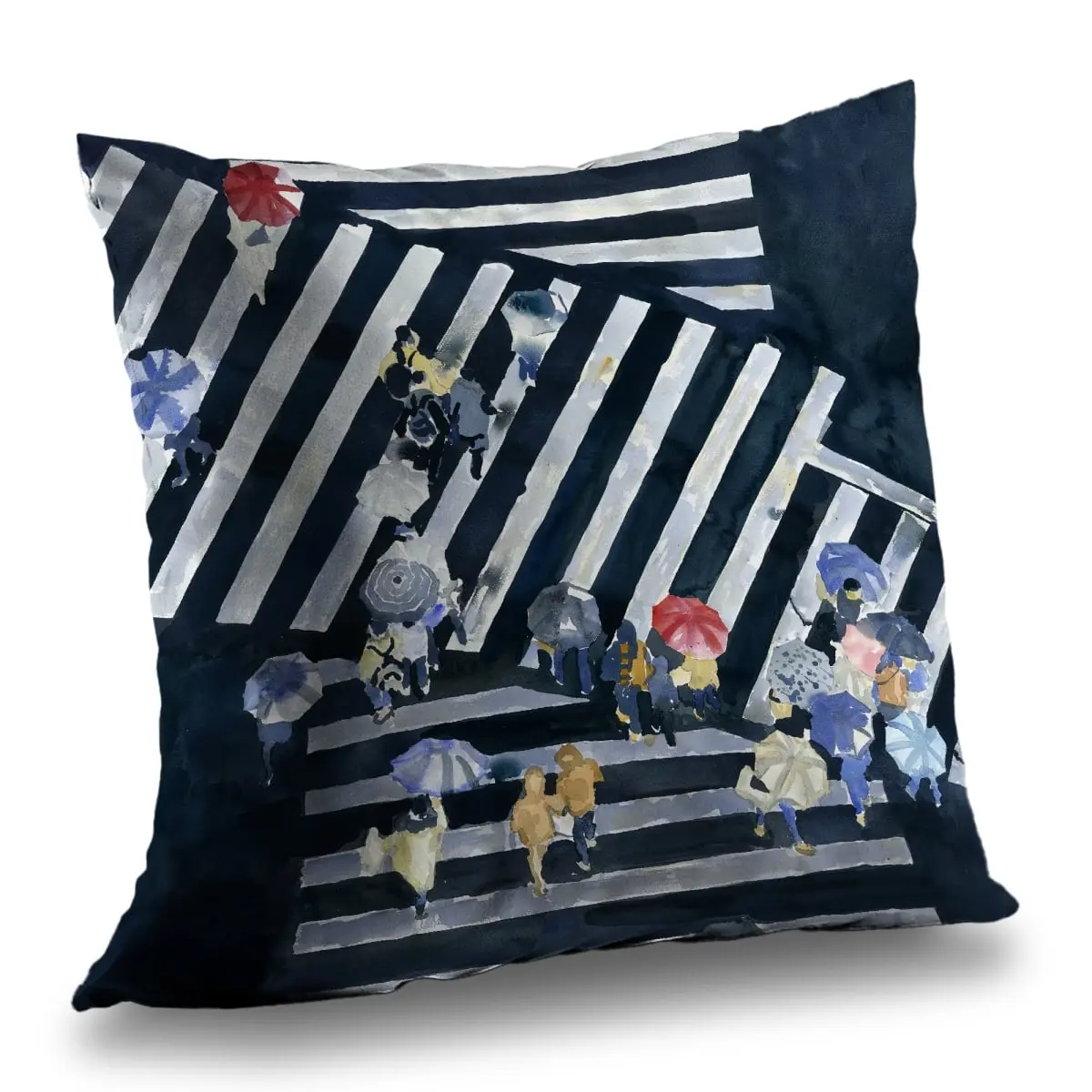 360 Stand Main Street Blue Poly Twill Weave Throw Pillow - 14x14 in. Bedroom Decorative Cushion, Versatile Living Room Accent, Aesthetic Home Decor with Polyester Insert (C1PT141484UXHF), Accent Piece, Industrial Design, Modern Elegance, Home Décor, Polye