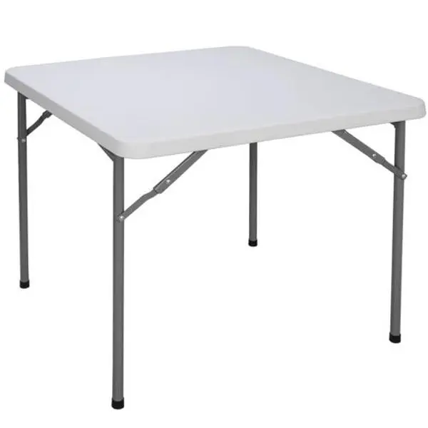 ZENSTYLE 3-ft Square Collapsible Folding Pedestal Table - Foldable Compact Frame, HDPE Panel, Lightweight, Moisture Resistant Top, Heavy Duty, Portable Size Outdoor Picnic Table for Indoor/Camping Use