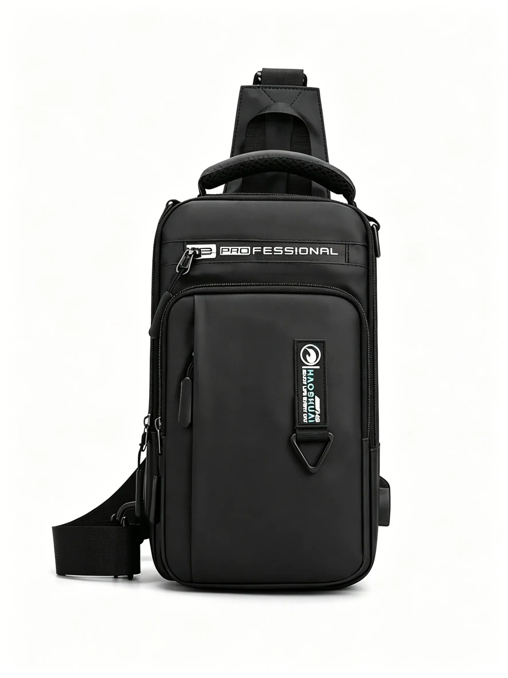 Men’s Minimalist Leisure Phone USB Multi-Functional Backpack, Small Crossbody Sling Bag, One Shoulder Cross Body School Bag for Man