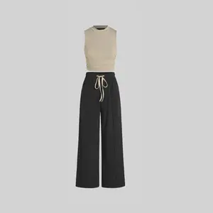 [8 colors, Size 0-26] Tank Top & Elastic Waist Pants Set
