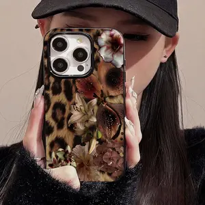 Leopard print elegant lily pattern phone case, also compatible with iPhone 17/16/15/14/13/11. It's the perfect holiday gift choice for friends, family, or yourself.