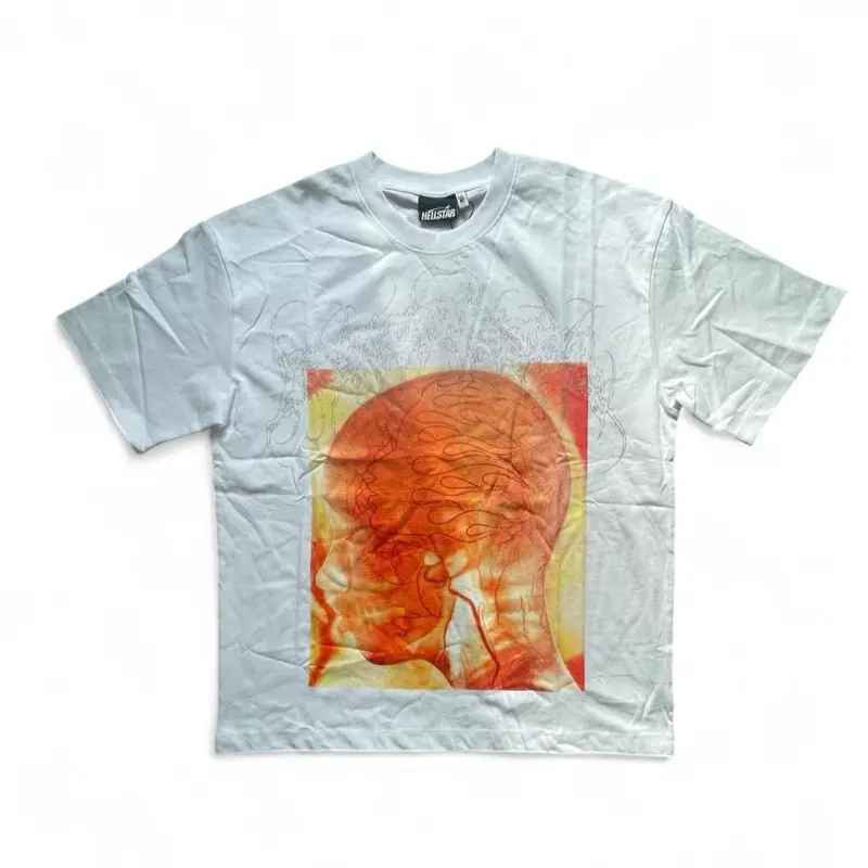 HELLSTAR BLOODSCAN T-SHIRT ‘WHITE/ORANGE’ SIZE LARGE