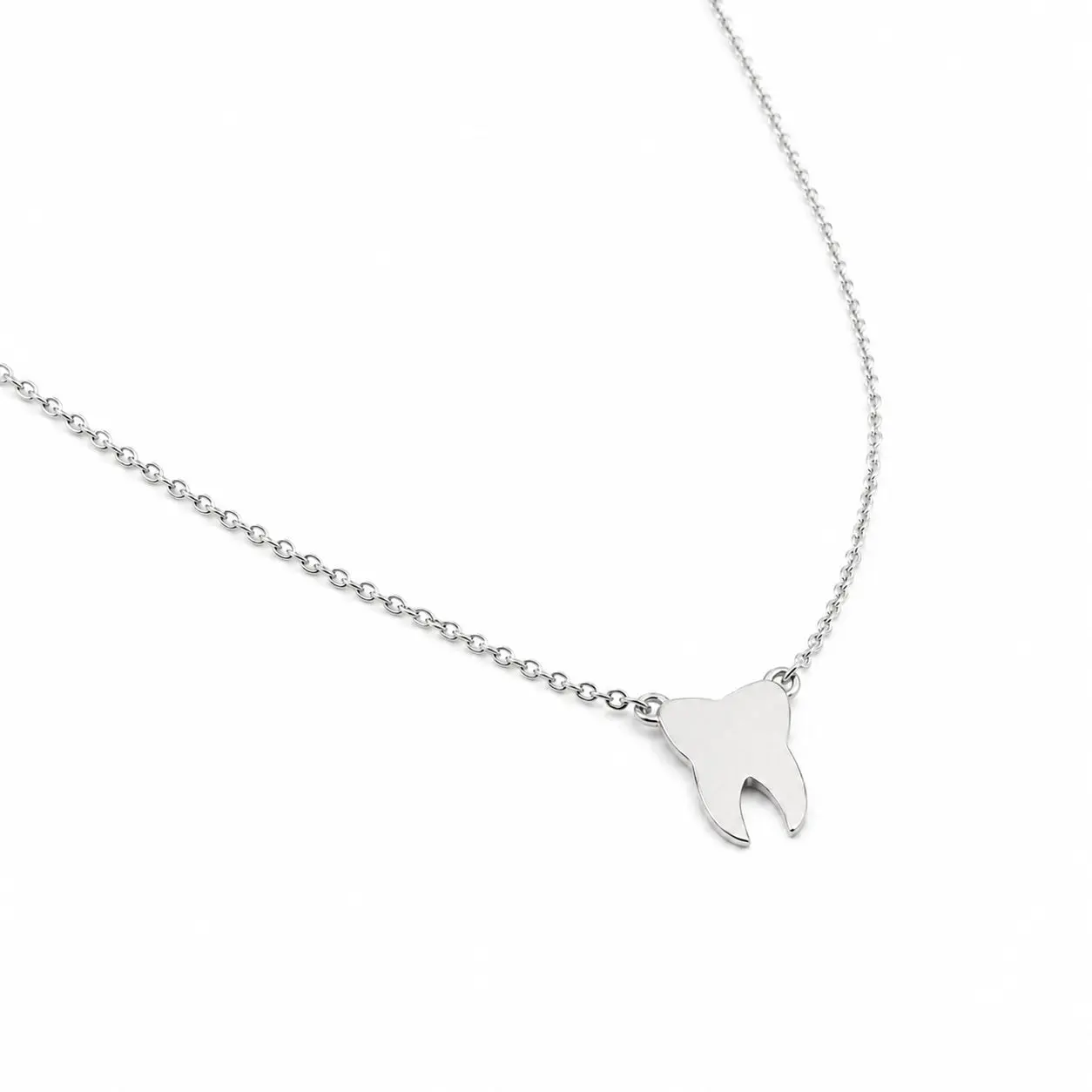 "Tooth" Pendant Necklace - 925 Sterling Silver