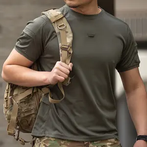 Yinren Round Neck 2nd Generation Quick-Dry Short Sleeve Men's Summer Tactical Outdoor Quick-Dry Shirt with Pockets Fast-Drying Sports T-Shirt