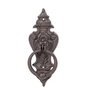 Sungmor Vintage Cast Iron Door Knocker, Heavy Duty Pull Handle,Rustic Design for Farmhouse Entrance Door Decor,Antique Brown Finish