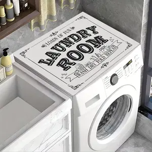 1Pc LAUNDRY-ROOM-Print Laundry-Tutorial Diatomite Washer Pad, Quick-Dry Fade-Proof Non-Slip, Quiet Universal Fit, Washer-Top+Bath-Entry Machine-Wash, Utility Gift Multi-Size, Washing Machine Cover