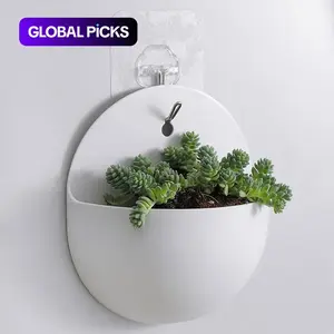 1pc Garden Style Wall Hanging Plant Pot, Plastic Floating Levitating Plant Vase, Wall Mounted Storage Organizer, for Living Room, with Home Decor, Cactus, Herbs, and Small Flower Containers #GLOBAL PICKS
