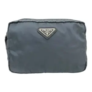 Pre-owned PRADA Nylon toiletry bags PRADA: Brown, Vela & Logo Travel Pouch/Organizer/Cosmetic Bag