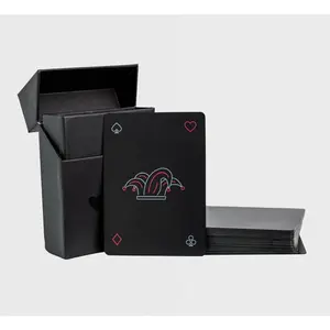 Plastic Playing Cards, Waterproof, Minimal, Matte Black, Poker Cards- Durable and Travel-Friendly with Hard Protective CASE, Modern Minimalist Design, Professional Quality Poker Deck,
