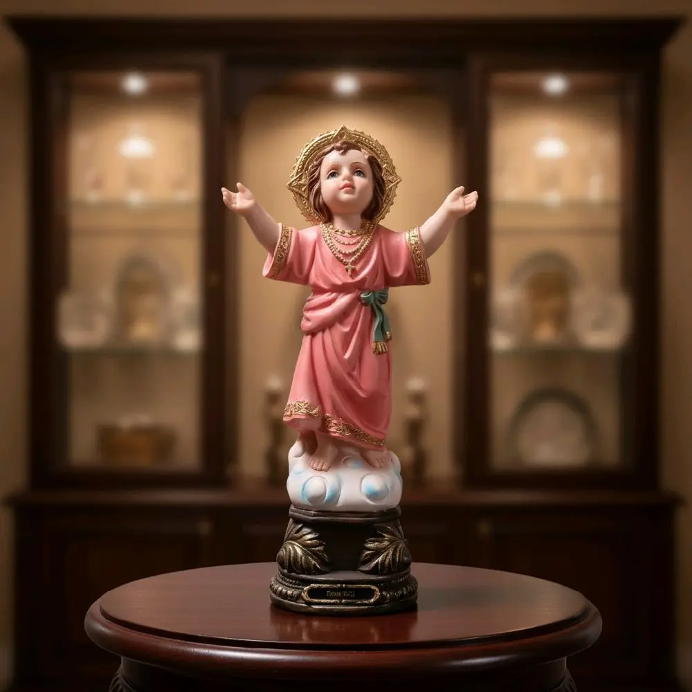 Divino Nino Statue - 12 Inches - Religious Figurine Decor with Serene Expression & Traditional Robes for Spiritual Inspiration