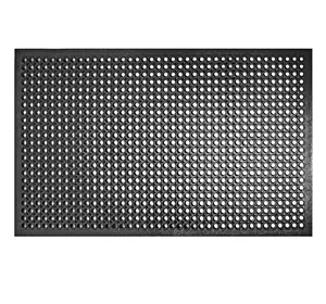 Rubber Floor Mat with Holes, 36''x 60'' Anti-Fatigue/Non-Slip Drainage Mat, for Industrial Kitchen Restaurant Bar Bathroom Utility Garage Pool Entry Door Mat, Indoor