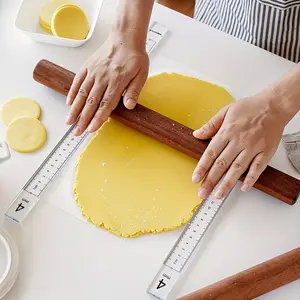 2pcs/set Acrylic Cookie Balancing Ruler, 3/4/5mm Thick, Frosting Butter Fondant Bottom Thickness Ruler, Edge Measuring Leveler, Baking Tools, Bakeware, Clay Pottery DIY Tool, Suitable for Valentine'S Day, Halloween