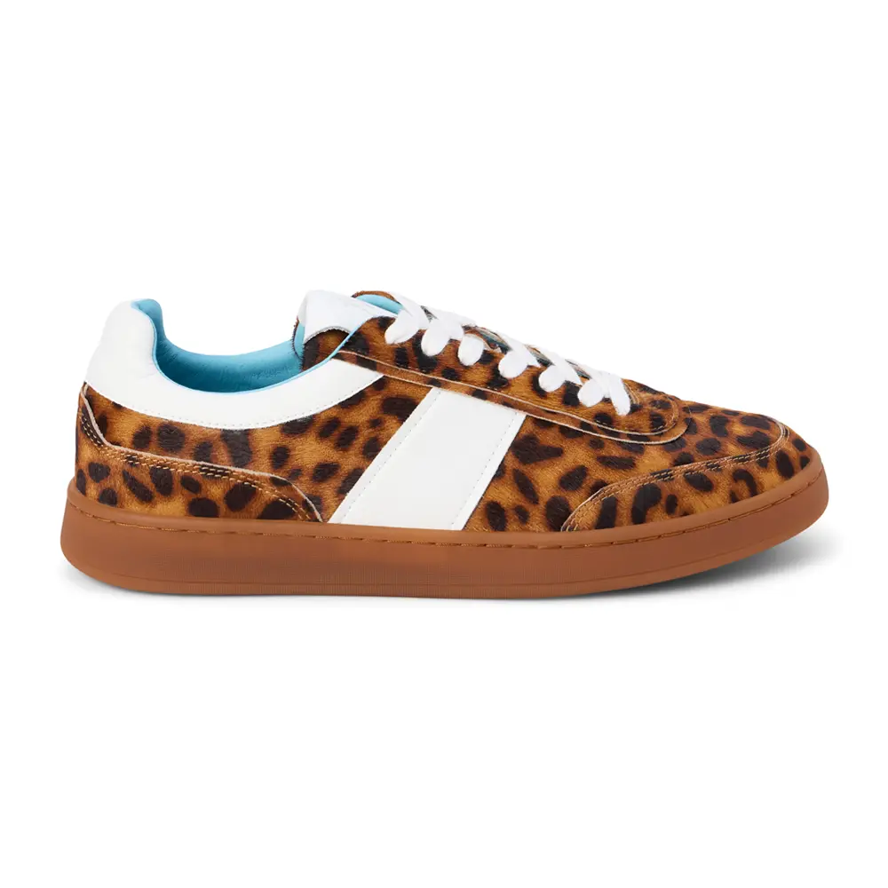 Matisse Womens Quincy Leopard Lace Up Sneakers Shoes Casual - Brown