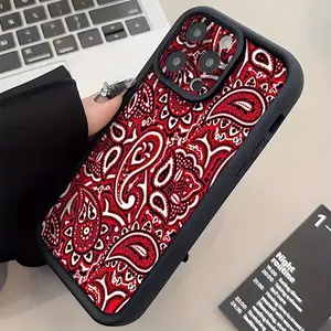 Red Paisley Pattern Design Case for iPhone 16, 16 Plus, 16 Pro, 16 Pro Max, iPhone 15, 15 Plus, 15 Pro, 15 Pro Max, 14, 14 Plus, 14 Pro, 14 Pro Max, 13, 13 Pro, 13 Pro Max, 12, 12 Pro, 12 Pro Max, 11, 11, 11 Pro Max, 7, 8, X, XS - Stain Resistant, Fashion