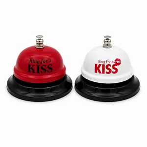 Funny “Ring for a Kiss” Desk Bell – Cute Novelty Service Bell for Couples, Valentine’s Day, Date Night, Room Decor & Gift