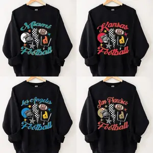 Gildan 18000 Unisex Crewneck Sport Classic Sweatshirt All Teams Football, Black Vintage Football All Team Color Menswear Soft, Size S-5XL