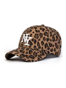 Women's Leopard Print Letter Embroidered Baseball Hat, Adjustable Design, Breathable Lightweight, UV Protection, Fashionable All-Season Cap, Adjustable Snapback