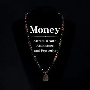Money Attraction Necklace with Tiger Eye Pendant Healing Crystal Stone ,Obsidian,Anniversary, Vacation &Theme Parties Jewelry Charms Abundance Crystal bracelet,Long Chain,Sweater chain,Ideal Gift Jewelry for Men and Women