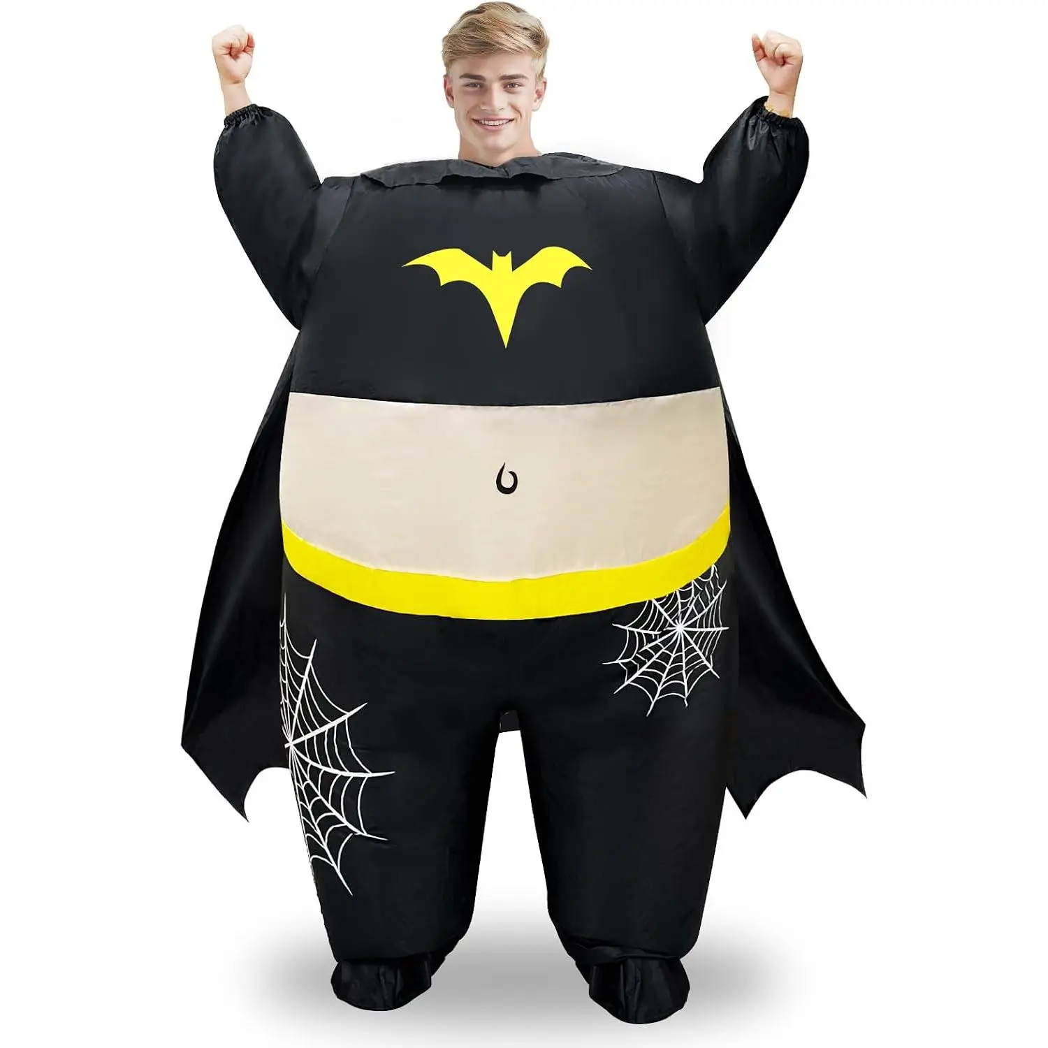 Halloween Inflatable Chubby Costume for Adult Men Women Cosplay Party | Funny Full Body Blows Up Fat Costume, One Size Fits Most Adult, Dual Power Mode(USB/AA), Waterproof, Compact Storage
