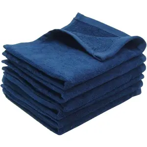 12-Pack 100% Cotton Fingertip Towels 11x18 Inches - Rally Towels for Gym, Sports, and Home Use, Navy Blue