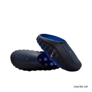 Fashionable, casual and comfortable close-fitting flip-flops for men, black and blue