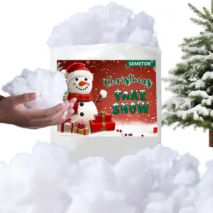 Christmas Fake Snow Decor, 1LB/500g Flame-Resistant & Hypoallergenic Artificial Snow Cotton, Vacuum Sealed for Easy Fluffing, Perfect for Christmas Villages, Mantels, Tree Skirts & Winter Decorations