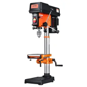 VEVOR 12 in Benchtop Drill Press, 5 Amp 120V, Variable Speed Cast Iron Bench Drill Press, 12 in Swing Distance 0-45 Tiltling Worktable with Laser Light, Tabletop Drilling Machine for Wood Metal