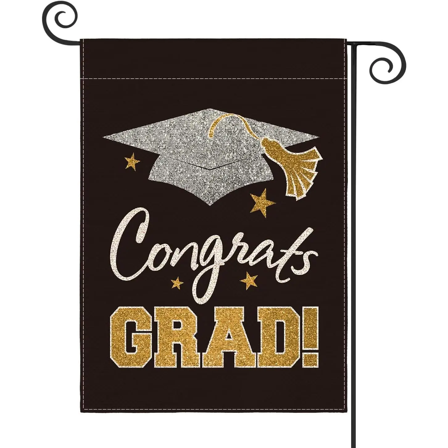 Class Of 2026 Graduation Garden Flag - 12x18 in Double-Sided Linen Vibrant Diploma Congrats Outdoor Yard Decoration (No Flagpole)