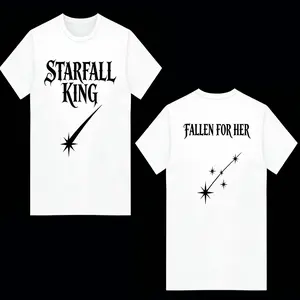 Cute Matching Couple T-Shirts，180GSM Soft Crew Neck Everyday Wear