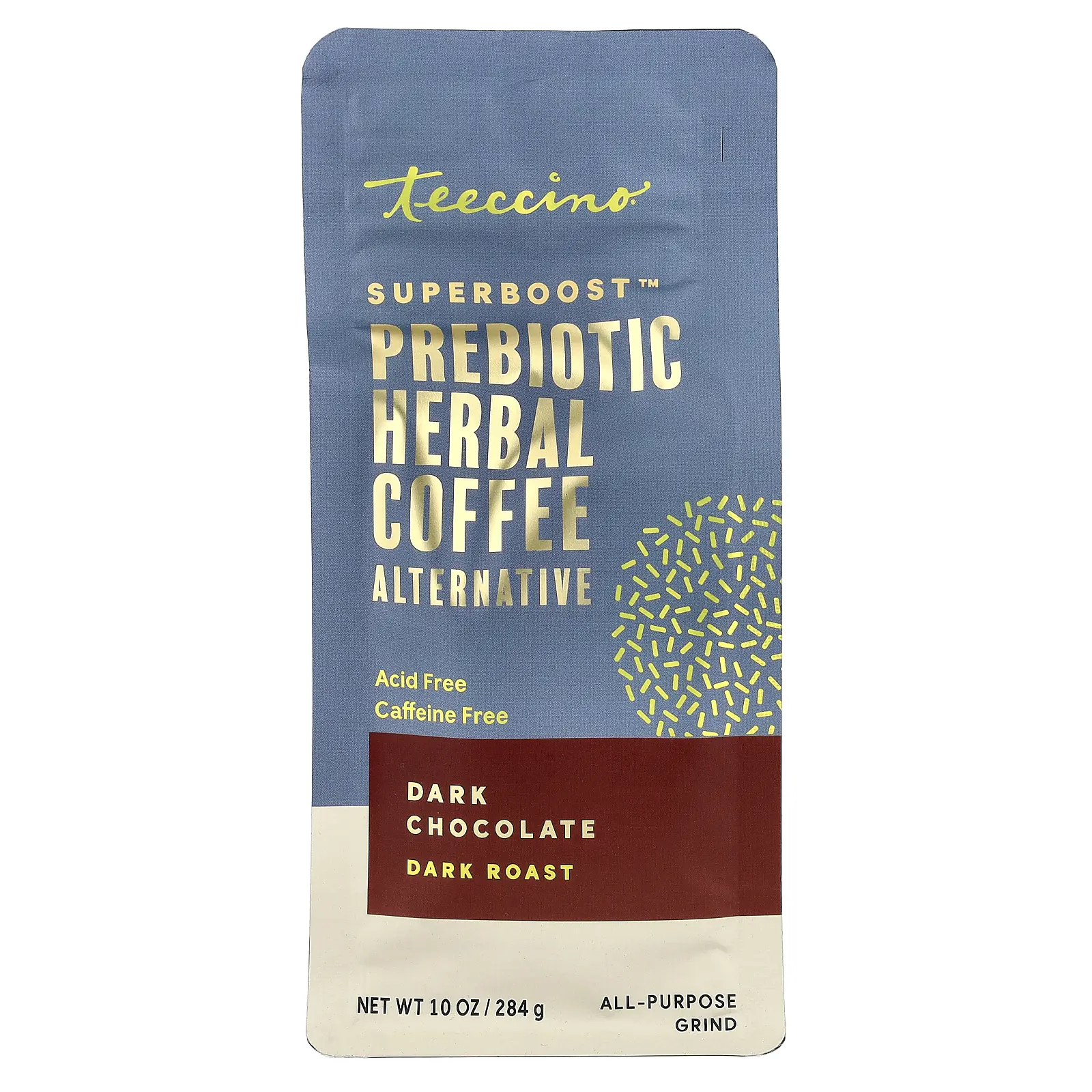 Teeccino Superboost™ Prebiotic Herbal Coffee Alternative, Dark Chocolate, Dark Roast, Caffeine Free, 10 oz (284 g)